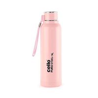 Cello Puro Steel X Benz Insulated Easy Carry Bottle with Stainless Steel Inner for Office, Gym, Swimming, Running, Outdoors/Leak Proof, BPA Free Wide Mouth Reusable Drinking Container (900 ml, Pink)