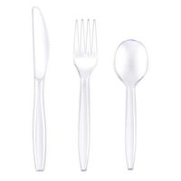 150-Pack Clear Disposable Plastic Silverware Set | Heavyweight Plastic Utensils, 50 Each of Knives, Forks & Spoons | Fine Cutlery Flatware for Parties, Weddings, Baby Shower, Graduation
