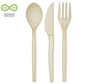 Bulk Compostable Plantware Fork, 6" CPLA Cutlery, Renewable: Eco-Products EP-S012 (3000 Forks)