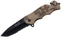 Wartech YC-S-7012-CMO Spring Assisted Opening Rescue Folding Knife, Desert Camo, 8"