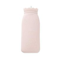 RUKAZA Heating Bottle Environmental Silicone Hot Water Bag with Knit Cover-Great for Pain Relief, Hot & Cold Therapy-Gift for Girls Babys, Christmas, Gift Exchange Pary (Pink, Long)