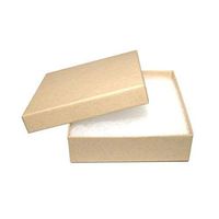 Kraft Cotton Filled Box - 100% Recycled Material - Length 3-1/2 x Width 3-1/2 x Height 1 Inch