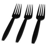 Flairware Heavy Duty Bagged Disposable Plastic Fork (1200/Case) Color: Black