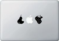 Pear Apple Strawberry - Jackpot - Graphic Vinyl Decal Sticker (Black)