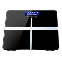 minishop659 Digital Temperature Body Weighing Scale with Step-On Technology Weight Balance Body Fat Analyzer Black