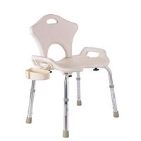 Bath Stool White Thicken Aluminum Alloy Bath Chair Height Adjustable Shower Stool Bathroom Stool Bath Chair Pregnant Woman Bath Bench with Detachable Shower Box