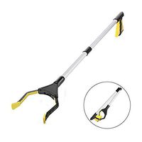 Giveme5 32" Grabber Reacher Tool, Aluminum Foldable Pick Up Long Arm Reacher Picker Upper Grabber Reaching Assist Tool for Trash Pick Up, Litter Picker, Garden Nabber, Arm Extension (Yellow)
