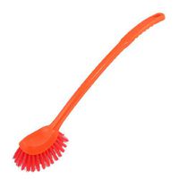 uxcell Antislip Curved Handle Toilet Scrub Brush Tool 17.5 Inch Orange Red