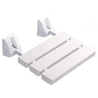 LLF Bath Wall Mounted Folding Up Drop-Leaf Shower Seat Chair Foldable Bathroom Bench Mobility Aid Stool for Home Sauna Room Use (Color : White)