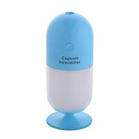 Rosiest Aroma Humidifier Mini Portable Capsule Shape Home Car Air Diffuser Purifier Atomizer Moisturizing Skin with USB Interface,Water Capacity 110ML (Blue)