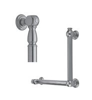Jaclo G20-16H-24W-LH-PB Straight Smooth with Finials Grab Bar, Satin Chrome