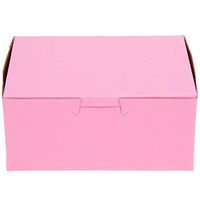 Pink Bakery Box - 6 x 4.5 x 2.75 inch Paperboard Boxes Great For Gift Packaging - With Side Locking Tabs - Made in USA (Pack Of 25)