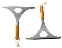 Pack of 2 Bamboo Squeegees with Hanging Loop for Bathroom, Mirrors, Windows, Shower Doors