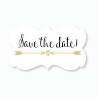 36ct - Save The Date Wedding Envelope Seals (#366) (Gold/Black)