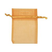 JAM PAPER Sheer Organza Bags - X-Small - 3 x 4 - Gold - 12/Pack