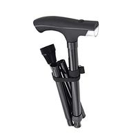 HWCP.CP Collapsible Cane Multi-Function Elderly Telescopic Crutches Intelligent Aluminum Trekking Pole (with Light)