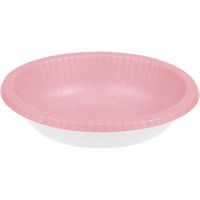 Club Pack of 200 Classic Pink and White Disposable Paper Party Banquet Dinner Bowls 20 oz