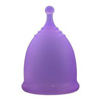 Braceus 2 PCS Women Female Lady Reusable Medical Silicone Mestrual Cup Soft Feminine Hygiene Purple L