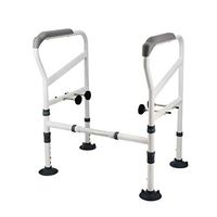 XF Toilet Handrail, Old Man Bathroom Safety Booster Aluminum Alloy Sucker Foot Pad, Foldable Design Without Punching, Suitable for Different Shapes of Toilet (Color : A)