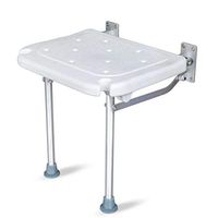 Wall Mount Fold Away Bath Chair Shower Seat Bench with Adjustable Legs, Medical Bench Modern Finished Chrome Folding Bathroom Stool