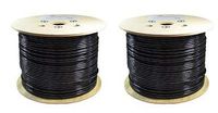 Dripstone 1000ft CAT6 Bare Copper FTP Direct Burial Solid Ethernet Cable 23AWG CMX Outdoor Waterproof Wire HDPE Insulated Polyethylene (2-(Pack))