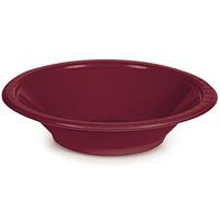 Club Pack of 240 Burgundy Disposable Plastic Party Bowls12oz