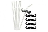 Mustache Drinking Straws Clips (6) Per Box