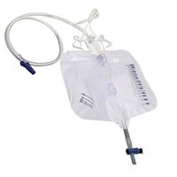 ixaer Urinary Drainage Bag with Anti-Reflux Chamber, 2000 mL Vinyl with 48" Drainage (Pack of 5)