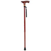 Walking Stick, Portable Battery Powered Adjustable Walking Cane with Flashlight Bottom Pads for Arthritis Seniors Disabled Elderly (Rosewood)