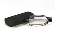 Unisex Compact Pocket Folding Reading Glasses Portable Foldable Magnifying Readers Eyeglasses with Case for Men Women Travel Carrying Brown (+3.5)