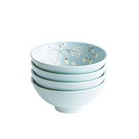 AXZHYX Bowl Bowl Set-Kitchen Porcelain Pasta Cereal Soup Bowls with Chinese Pattern, Tableware Set of 4 Hotel Tableware Home Noodles Boiled Fish Soup Bowl