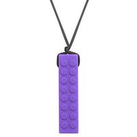 Chew Blockz Chewable Necklace for Kids - Sensory Chew Jewelry for Kids by Munchables (Purple)