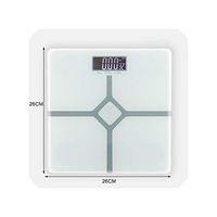Bathroom Scales Floor Body Smart Electric Digital Weight Health Balance Scale Toughened Glass LCD Display 180Kg/50G,France,26X26Cm White