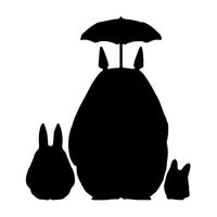 Leon Online Box Hamster Brother Rain Totoro - Vinyl Decal [12cm Black] Sticker for Car, iPad, Laptop, Helmet