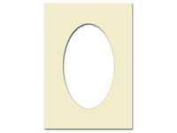 PA Framing, Photo Mat Board, 5 x 7 inches Frame for 3.5 x 5 inches Photo Art Size, Oval - Cream Core/Ivory