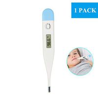 Digital Thermometer, LCD Screen Basal Thermometer for Armpit Rectal and Oral Waterproof Body Thermometer for Adults, Kids and Baby (Blue)
