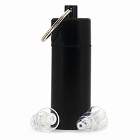 High-Fidelity Earplugs with Metal Keychain Carry Case Comfortable Soft Silicone | HiFi Noise Attenuating Ear Plugs for Musicians, Concert, Sleeping & More (Clear)