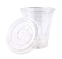 [1000 SETS] Plastic Disposable Cups with Lids - Premium 12 oz (ounces) Crystal Clear PET for Cold Drinks Iced Coffee Tea Juices Smoothies Slush Soda Cocktails Beer Kids Safe (12oz Cups + Flat Lids)