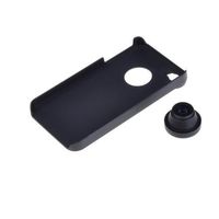 Neewer Detachable Fish Eye Lens Wide Angle 180 Degree + Back Cover Case for iPhone 4/4S - Black