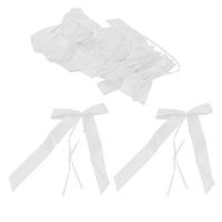 Car777 Car Ribbon 50Pcs Bowknot Ribbons Cloth Bows Car Chair Bouquet Wedding Party Decoration White