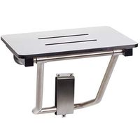 Seachrome SSB-180150-PWS Signature Series Lift-Assist Shower, Yoke-Style Bench Seat, Wall Mount, 18 x 15 Inches, Solid White Phenolic, 18" x 15"