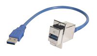 ECF504-30-1AAS - USB Cable, USB Type A Receptacle, USB Type A Plug, 1 m, 3.3 ft, USB 3.0, Blue