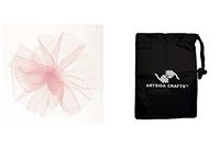 Darice DIY Crafts Supplies Gift Wrapping Ribbon Tulle Glitter 6 inches x 10 Yards Pink/Iris (3 Pack) 2913 80 Bundle with 1 Artsiga Crafts Small Bag