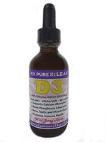 Rx Pure ReLeaf Vitamin D3 1000 iu Liquid Drops - Promotes Bone, Muscle,Teeth, Mood, and Immune Health! Vegan, Gluten-Free, Non-GMO, NO Sugar, 2 oz Glass Bottle