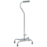 Carex Quad Cane with Large Base - Quad Walking Cane with Offset Cane Handle and Adjustable Height - 4 Tip Cane for Stability