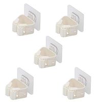 FSYEEL 5 Pieces Broom Mop Holder Broom Gripper Holds Self Adhesive Reusable No Drilling Super Anti-Slip Storage Rack