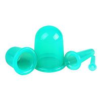ROSENICE Therapy Cupping Cups Silicone Cupping Massage Tool Props Pain Relief 4pcs(Green)