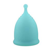 Braceus 2 PCS Women Female Lady Reusable Medical Silicone Mestrual Cup Soft Feminine Hygiene Blue L