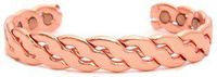 Solid Thick Copper Bracelet with 6 Powerful Magnets in Cuff Bangle Style