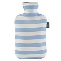 Reusable Portable Hot Water Bottle - Made of Environmentally Friendly PVC with 2L, Best for Quick Pain Relief & Comfort with Elegant Knitted Water Bottle Cover (Color : Blue)